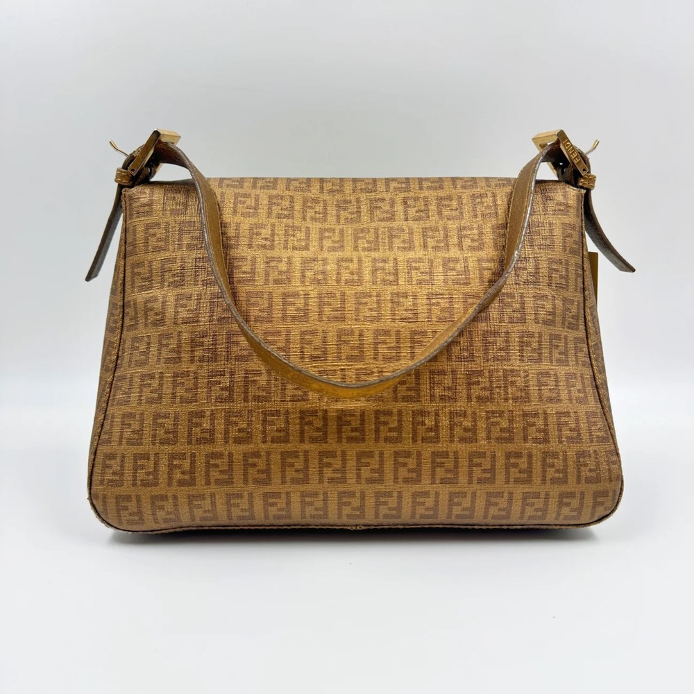 Fendi Gold Zucchino Canvas Mamma Forever Shoulder Bag TWS - Picture 4 of 12